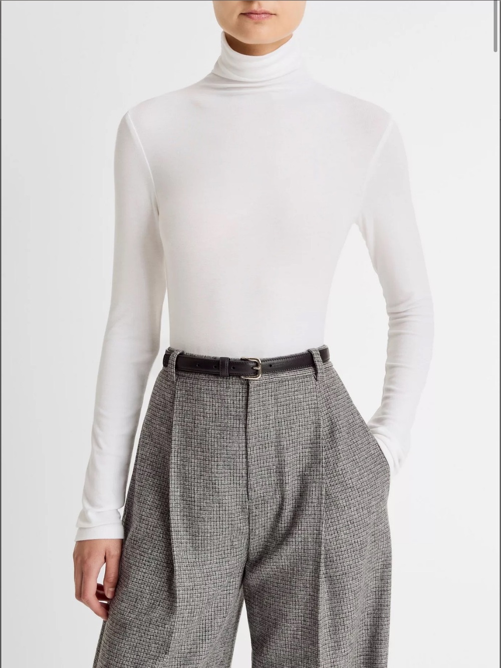 White Turtleneck Long-Sleeve bodysuit